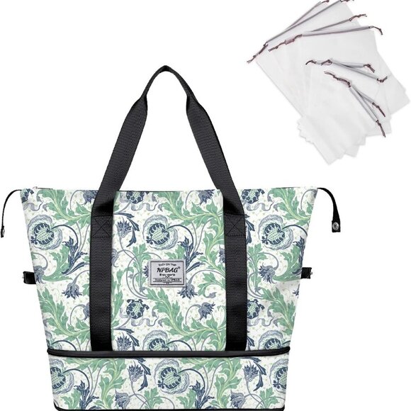 Women Travel Duffel, Multi Functional Large Expandable Weekender Carry-on Tote, - Picture 1 of 6